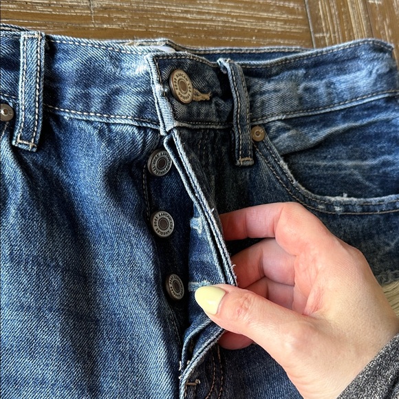 KanCan High Rise Distressed 90's Flare Medium Wash Denim Jeans Size 3/25 - Picture 8 of 15